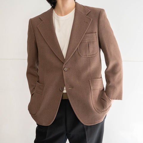 around 1980s Japan vintage light brown color waffle tailored jacket