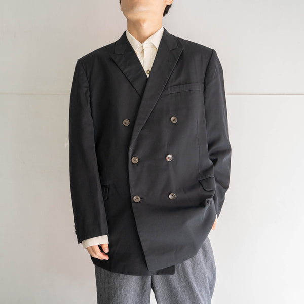 1970s Japan vintage black double breasted tailored jacket