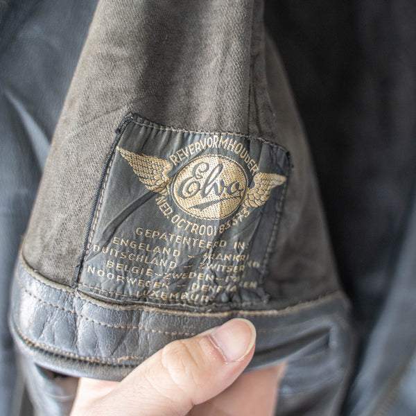 1960-70s Netherland motorcycle leather short jacket