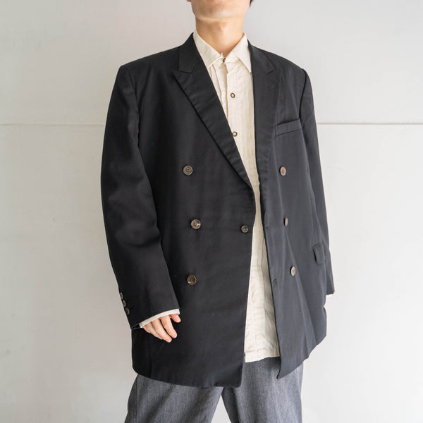 1970s Japan vintage black double breasted tailored jacket
