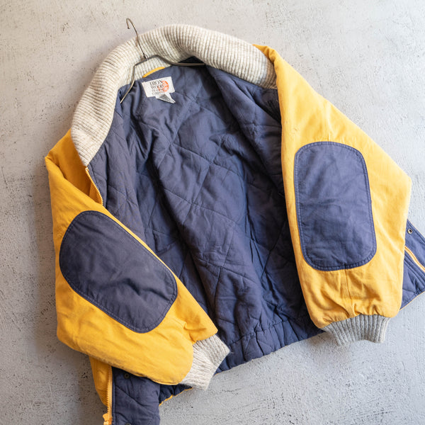 1990s yellow bomber jacket with elbow patch