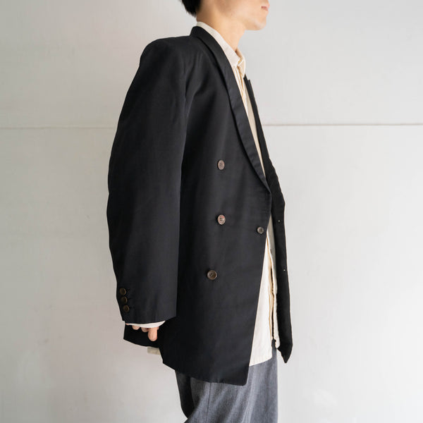 1970s Japan vintage black double breasted tailored jacket