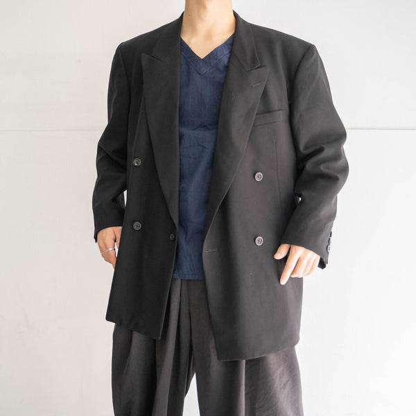 1990s Japan vintage black double breasted tailored jacket