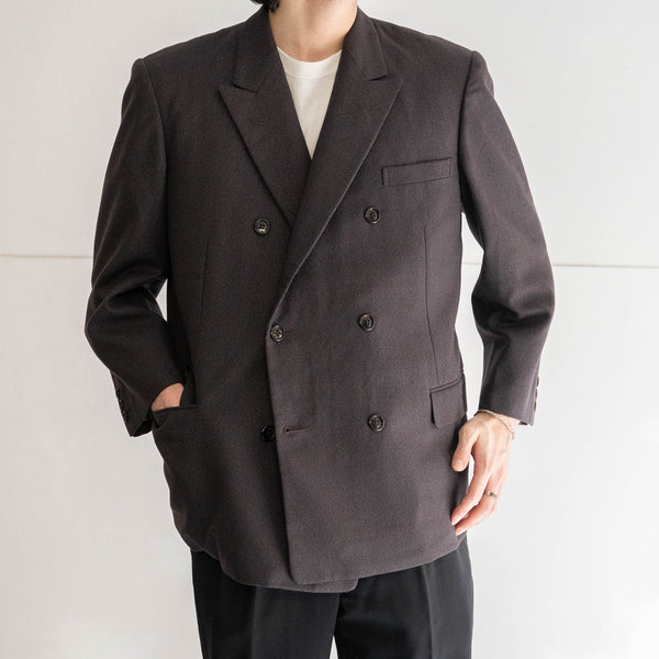 around 1980s japan vintage dark brown color double breasted jacket