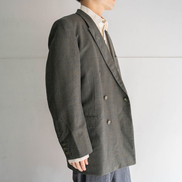 1970-80s Japan vintage green chambray double breasted tailored jacket