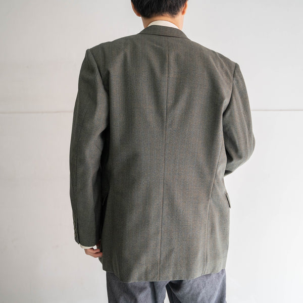 1970-80s Japan vintage green chambray double breasted tailored jacket