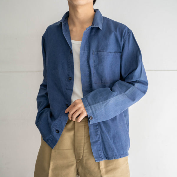 1970-80s VIETNAM blue cotton work jacket -light weight-