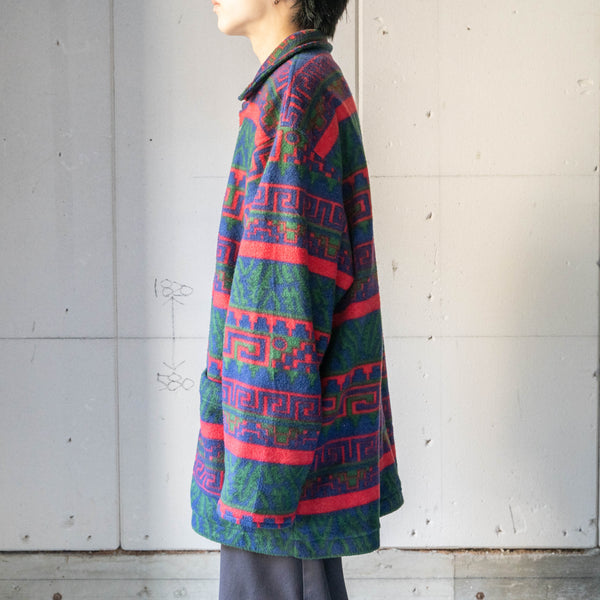 around 1980s Swiss ethnic pattern fleece jacket