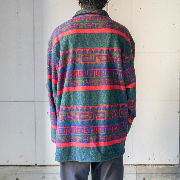 around 1980s Swiss ethnic pattern fleece jacket