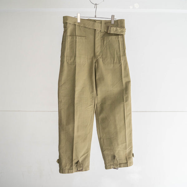 1940-50s French military M35 motorcycle pants -cotton canvas type- 'dead stock'