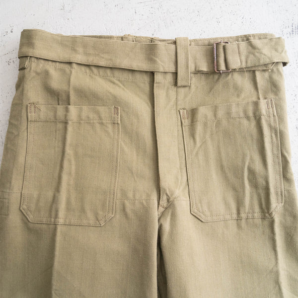1940-50s French military M35 motorcycle pants -cotton canvas type- 'dead stock'