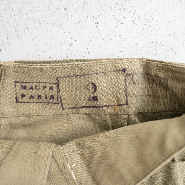 1940-50s French military M35 motorcycle pants -cotton canvas type- 'dead stock'