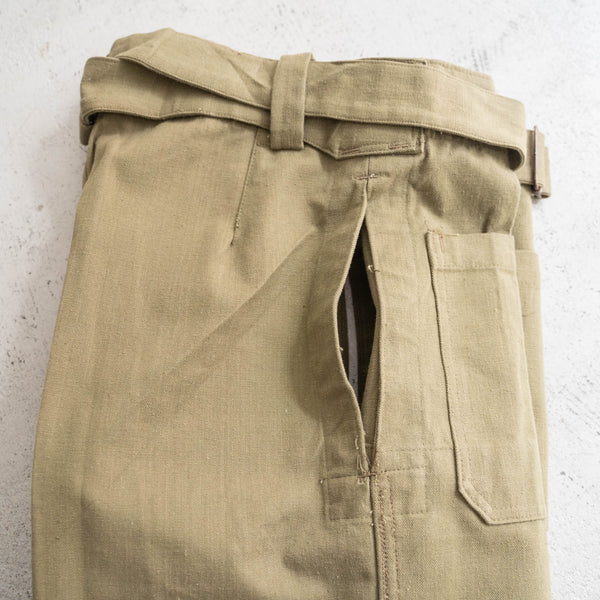 1940-50s French military M35 motorcycle pants -cotton canvas type- 'dead stock'