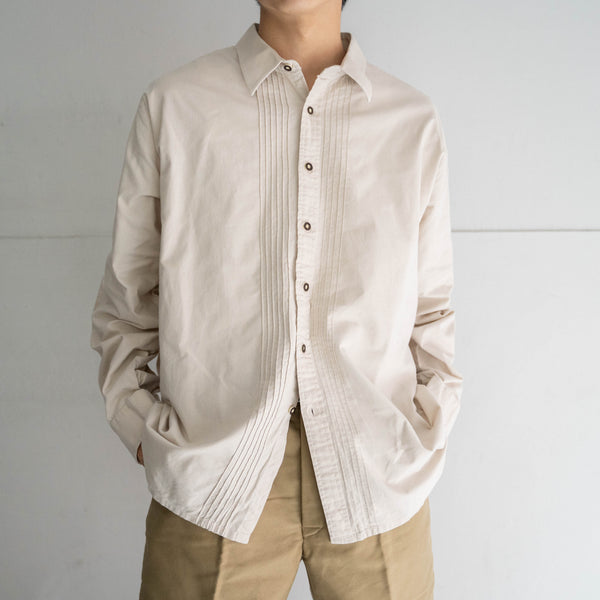 1990s Europe ivory cotton 100 tyrolean l/s shirt -2