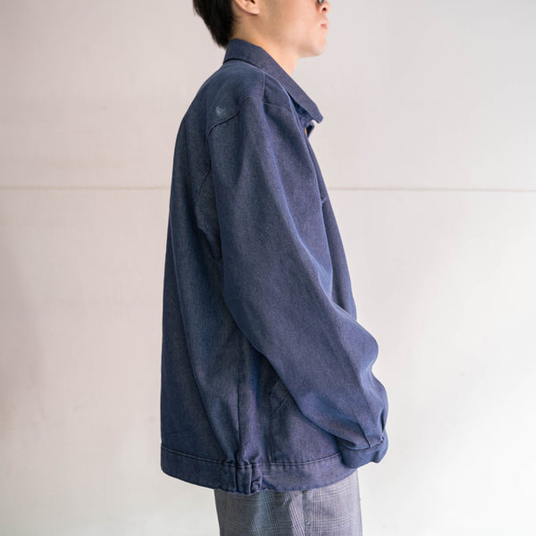 1970s Europe blue denim work short jacket