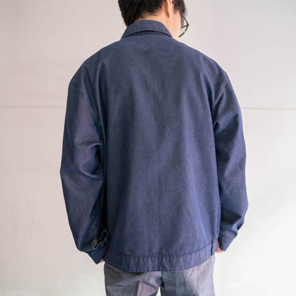 1970s Europe blue denim work short jacket
