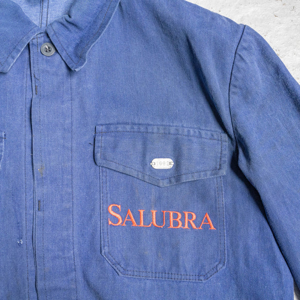 around 1970s Germany blue cotton twill work jacket -4 pockets-