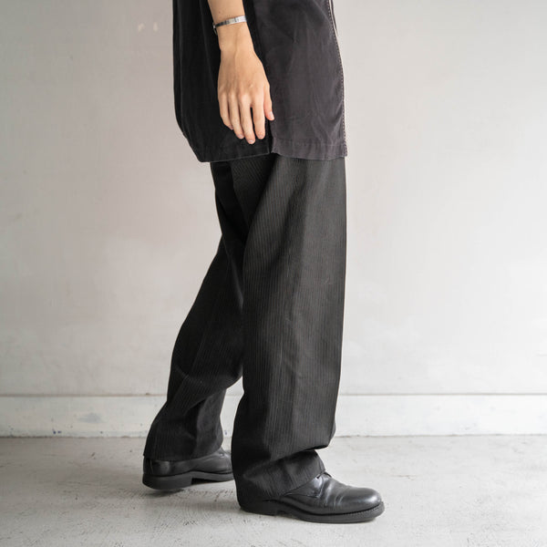 1970s Japan vintage gray based stripe slacks with coin packet
