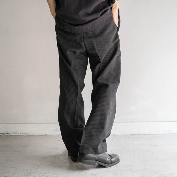 1970s Japan vintage gray based stripe slacks with coin packet