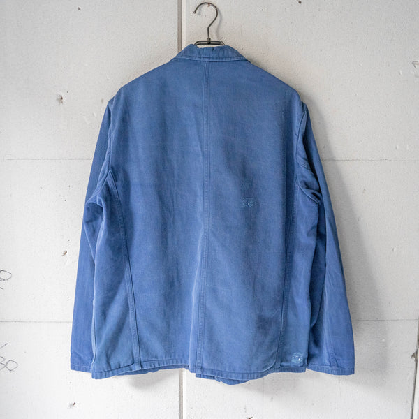 1970-80s Germany blue cotton twill work jacket -good fade-