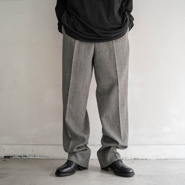 1990-00s Japan vintage gray chambray wool slacks