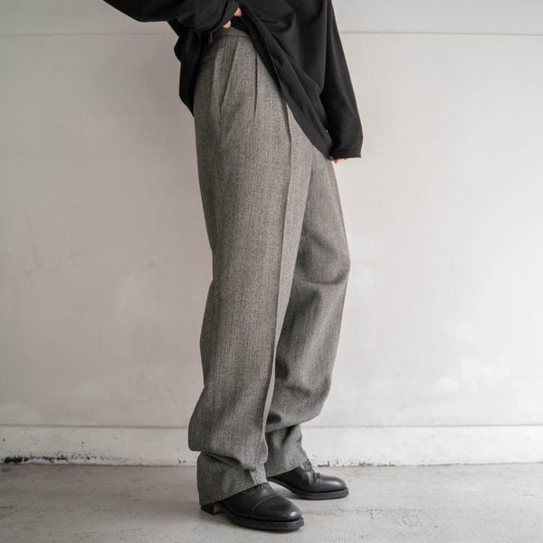 1990-00s Japan vintage gray chambray wool slacks
