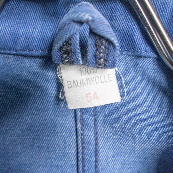 1970-80s Germany blue cotton twill work jacket -good fade-