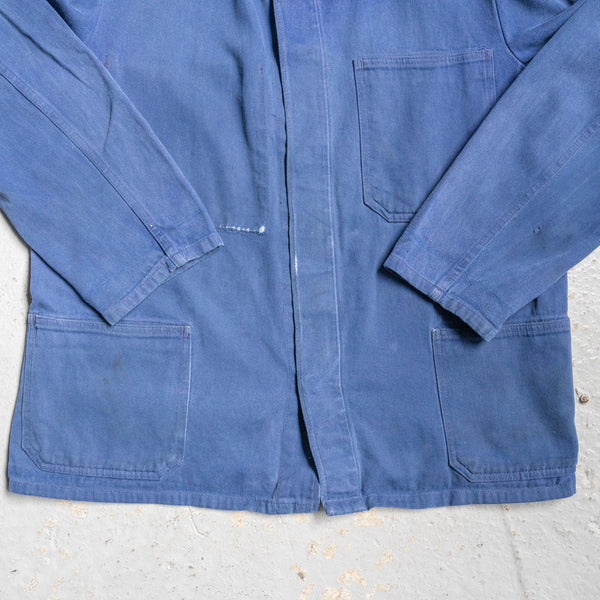 1970-80s Germany blue cotton twill work jacket -good fade-