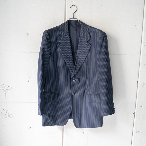 1970-80s Japan vintage dark navy × blue × white stripe jacket