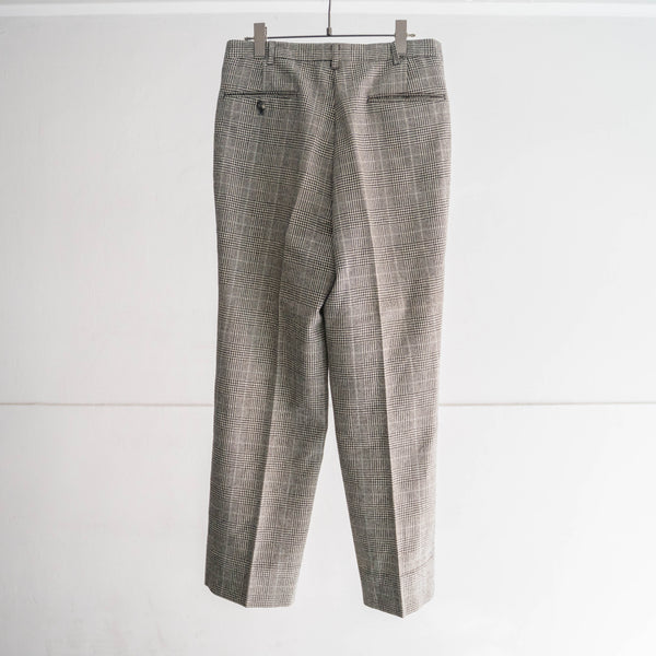 1980s Japan vintage glen check two tuck wool slacks