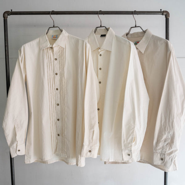 1990s Europe ivory cotton 100 tyrolean l/s shirt -2