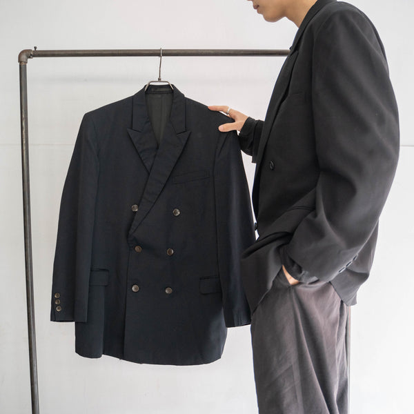 1990s Japan vintage black double breasted tailored jacket