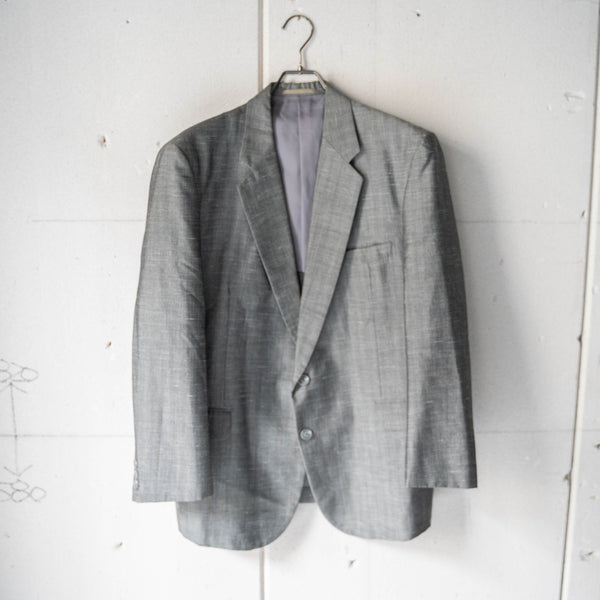 1970-80s Japan vintage gray tailored jacket -splashed pattern-