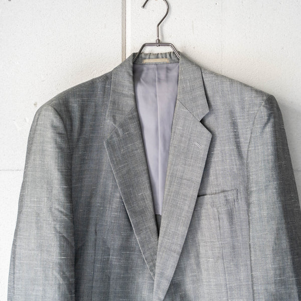 1970-80s Japan vintage gray tailored jacket -splashed pattern-