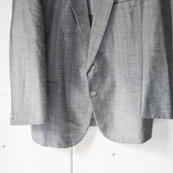 1970-80s Japan vintage gray tailored jacket -splashed pattern-