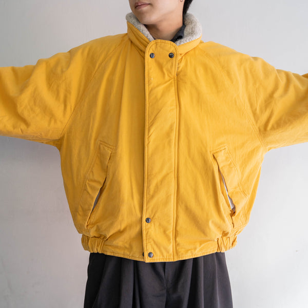 1990s yellow bomber jacket with elbow patch