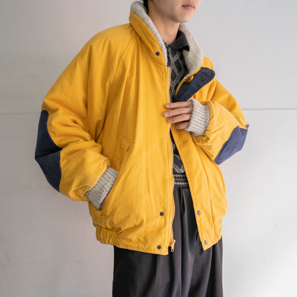 1990s yellow bomber jacket with elbow patch