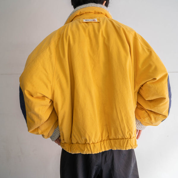 1990s yellow bomber jacket with elbow patch