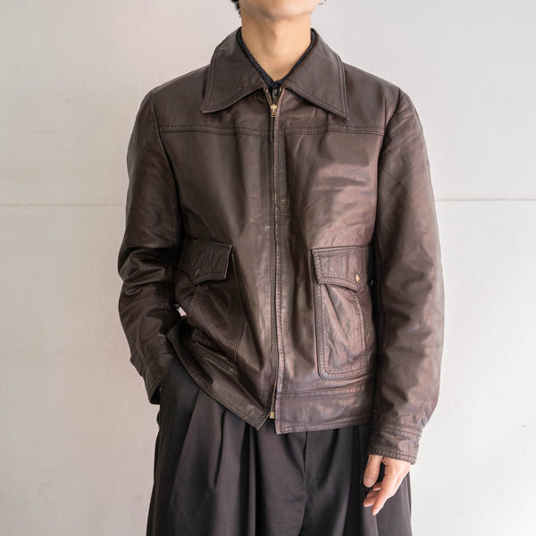 1960-70s 'McGREGOR' brown short leather jacket