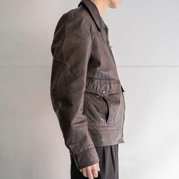 1960-70s 'McGREGOR' brown short leather jacket