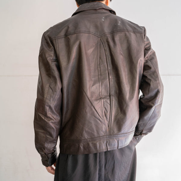 1960-70s 'McGREGOR' brown short leather jacket