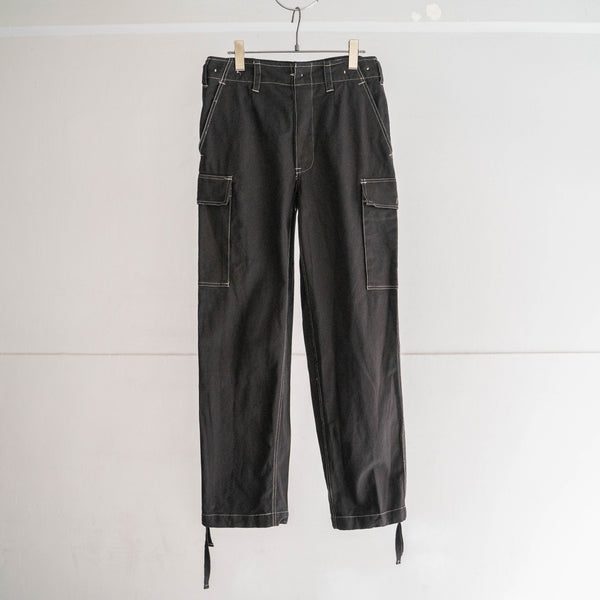 1990s German military cotton cargo pants 'dead stock' -black dyed-