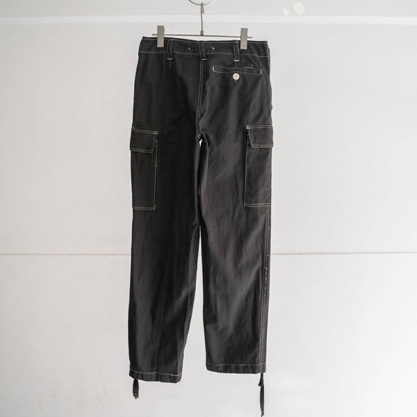 1990s German military cotton cargo pants 'dead stock' -black dyed-