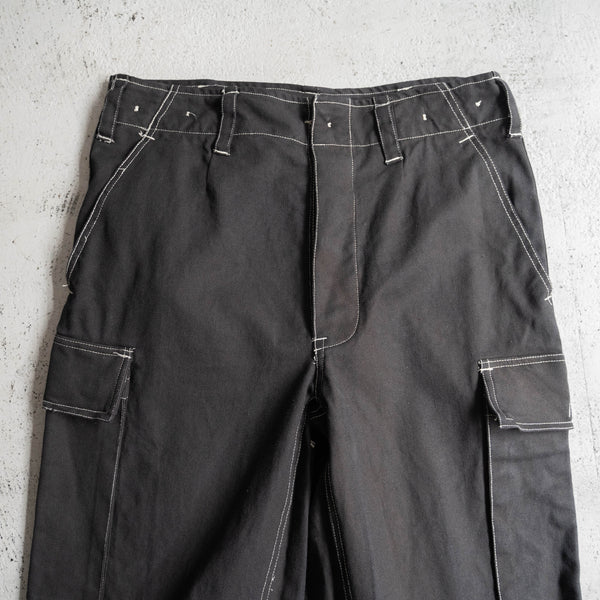 1990s German military cotton cargo pants 'dead stock' -black dyed-
