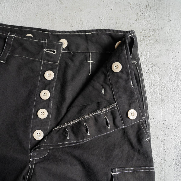 1990s German military cotton cargo pants 'dead stock' -black dyed-