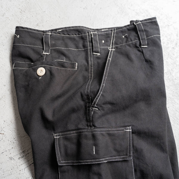 1990s German military cotton cargo pants 'dead stock' -black dyed-