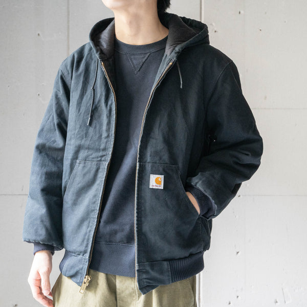 1990s 'Carhartt' black color active parka -made in USA-