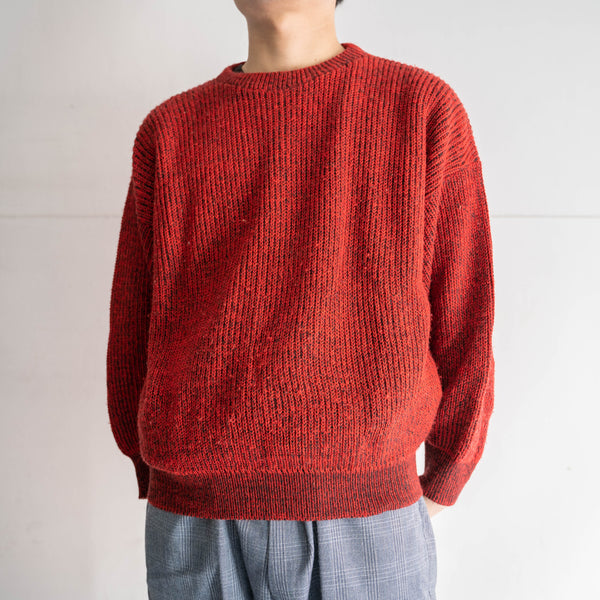 1990s red based short length knit