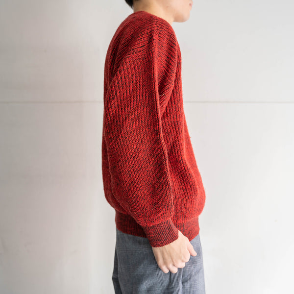 1990s red based short length knit