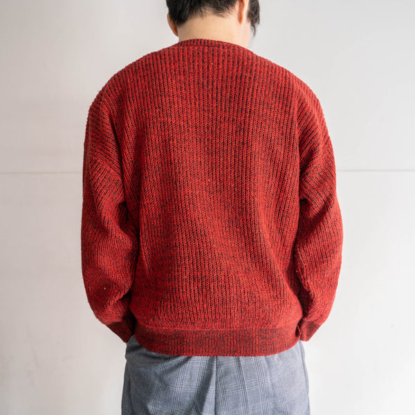 1990s red based short length knit